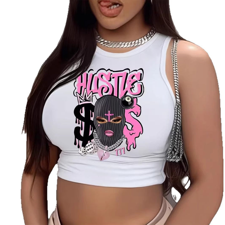 Damen Crop-Top mit auffälligem Grafikdesign Echo Archiv
