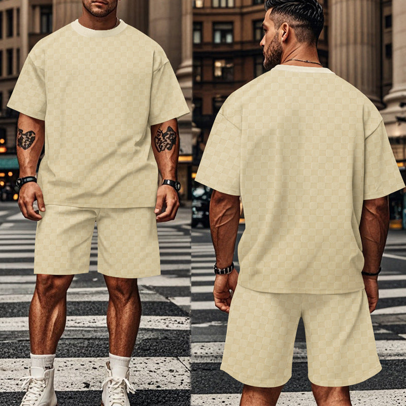Herren lässiges Kurzarm-Set mit bequemer Passform und stylischem Design Echoarchiv