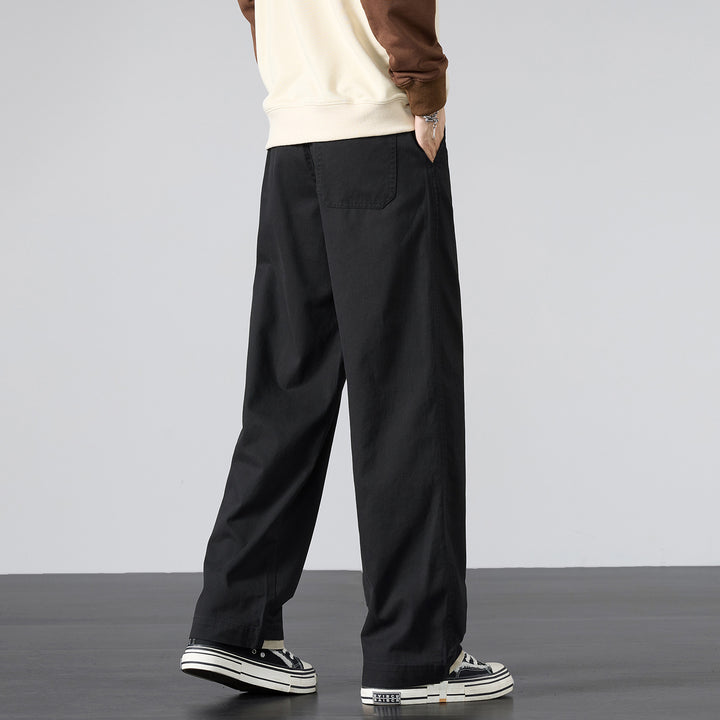 Herren Weite Baumwoll-Canvas-Hose im Wide‑Leg mit Kordelzugbund Echo Archiv
