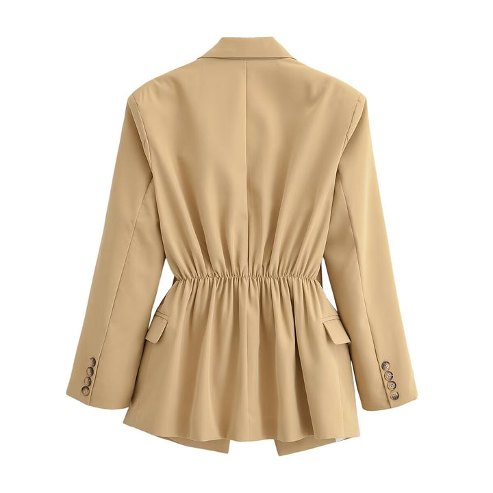 Damen Oversize-Blazer mit weitem Revers, Ein-Knopf-Verschluss und Pattentaschen Echo Archiv