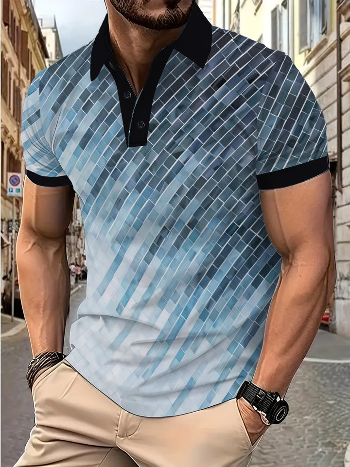 Herren Kurzarm Poloshirt mit exklusivem grafischem Design Echoarchiv