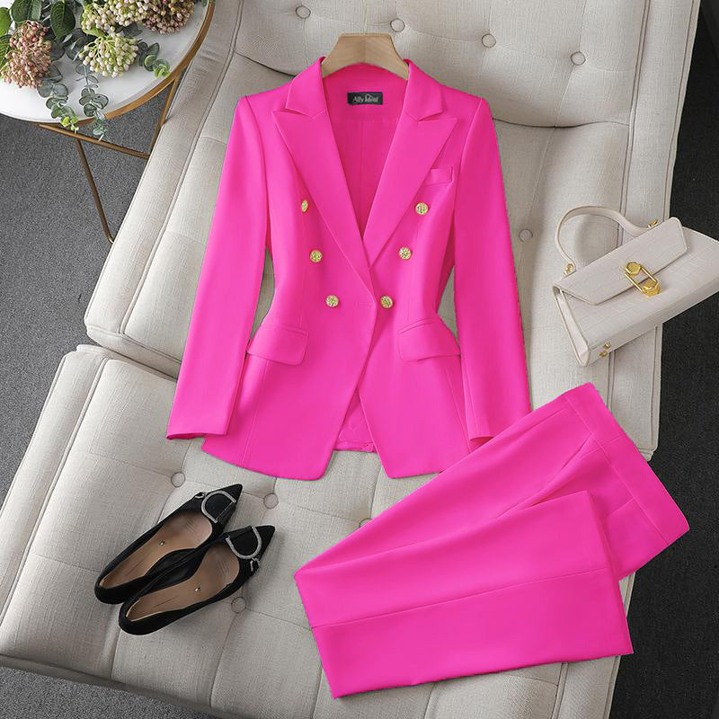 Damen Elegantes Doppelreihiges Blazer-Set Echo Archiv