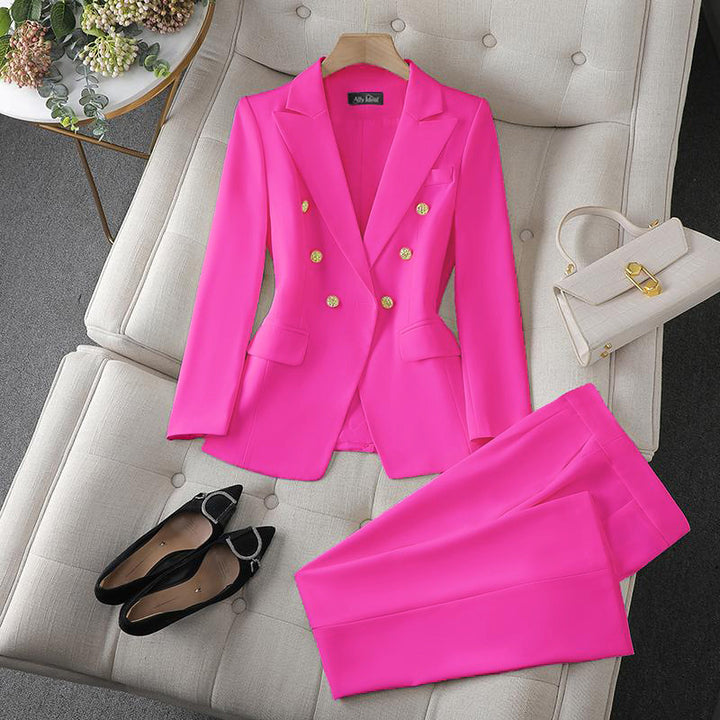Damen Elegantes Doppelreihiges Blazer-Set Echo Archiv