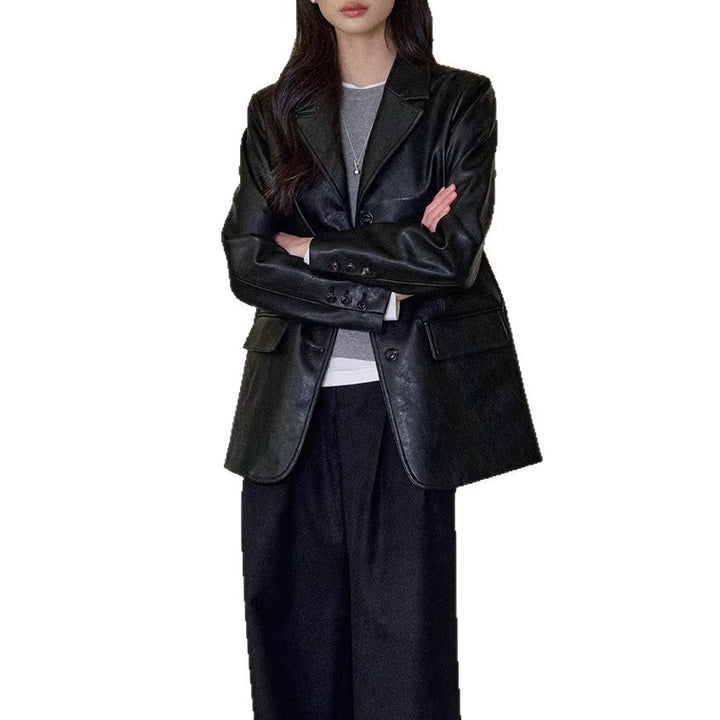 Damen Modischer Lederblazer Echoarchiv