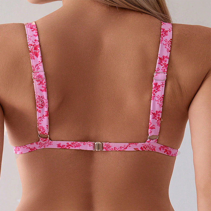 Damen Triangel-Bikini mit elegantem floralem Design und verstellbaren Trägern Echo Archiv