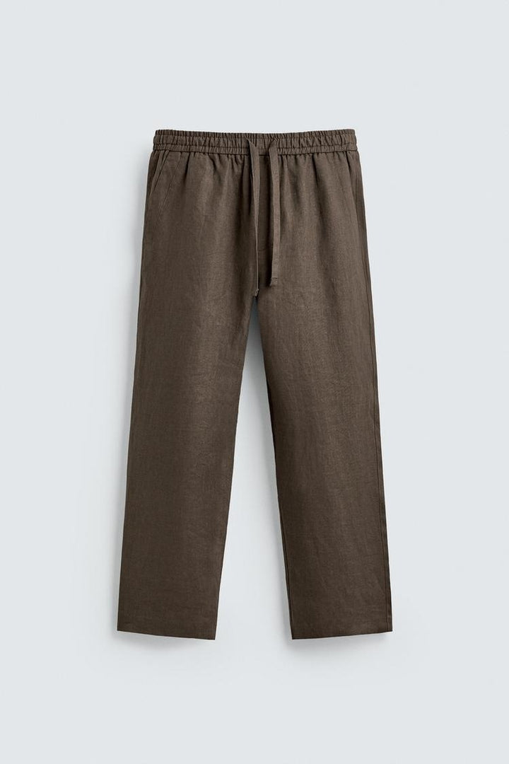 Herren Leinenhose mit elastischem Bund und Kordel Echo Archiv