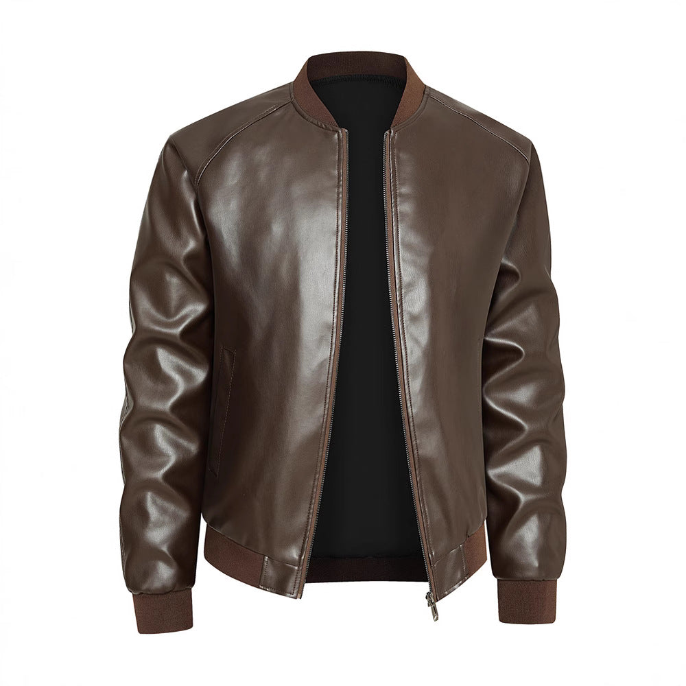 Herren elegante Lederjacke mit modischem Schnitt und praktischen Taschen Echoarchiv