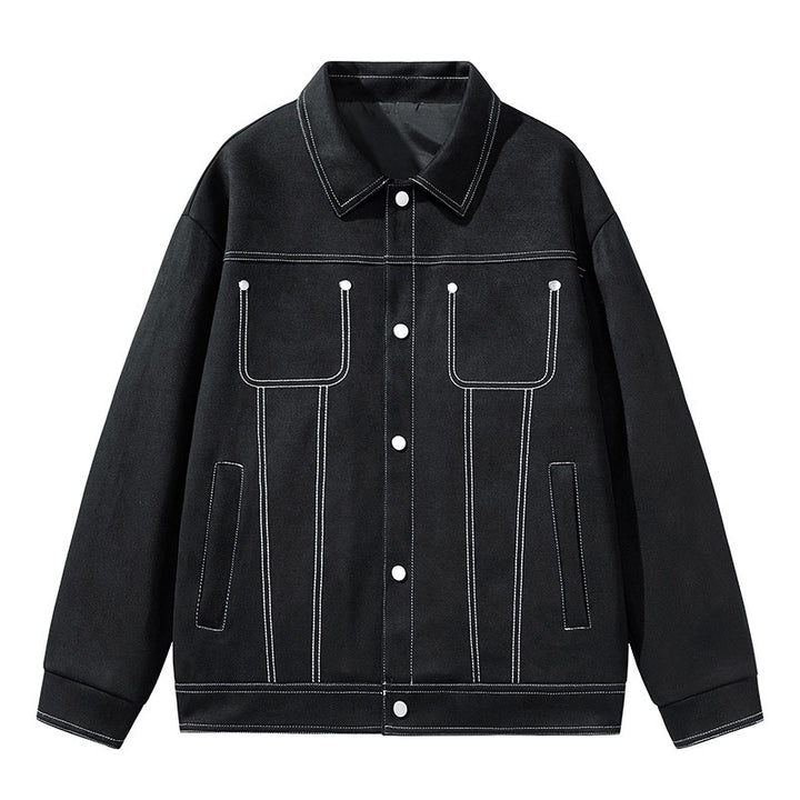 Herren Modische Wildlederjacke mit praktischen Taschen Echo Archiv