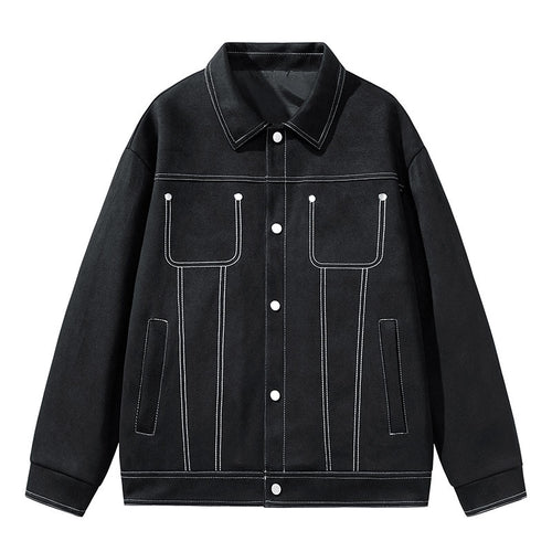 Herren Modische Wildlederjacke mit praktischen Taschen Echo Archiv