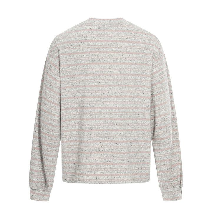 Damen Gestreiftes Oversize-Sweatshirt mit großflächigem Typo-Print und Rundhalsausschnitt Echoarchiv