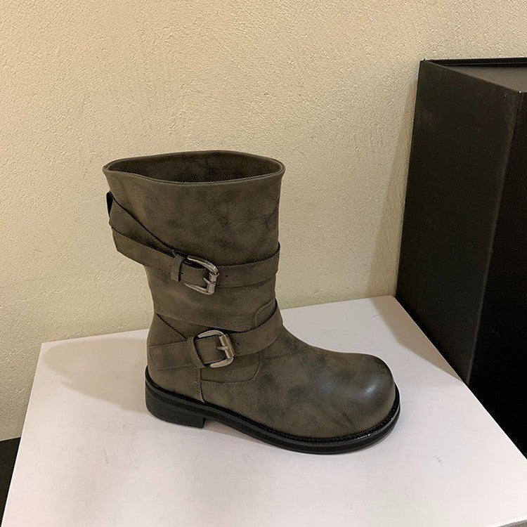 Damen Modische Stiefeletten mit Buckle-Details Echo Archiv