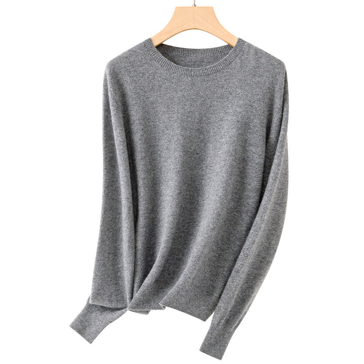 Damen Feiner Rundhals-Feinstrickpullover mit leichter Oversize-Passform Echoarchiv