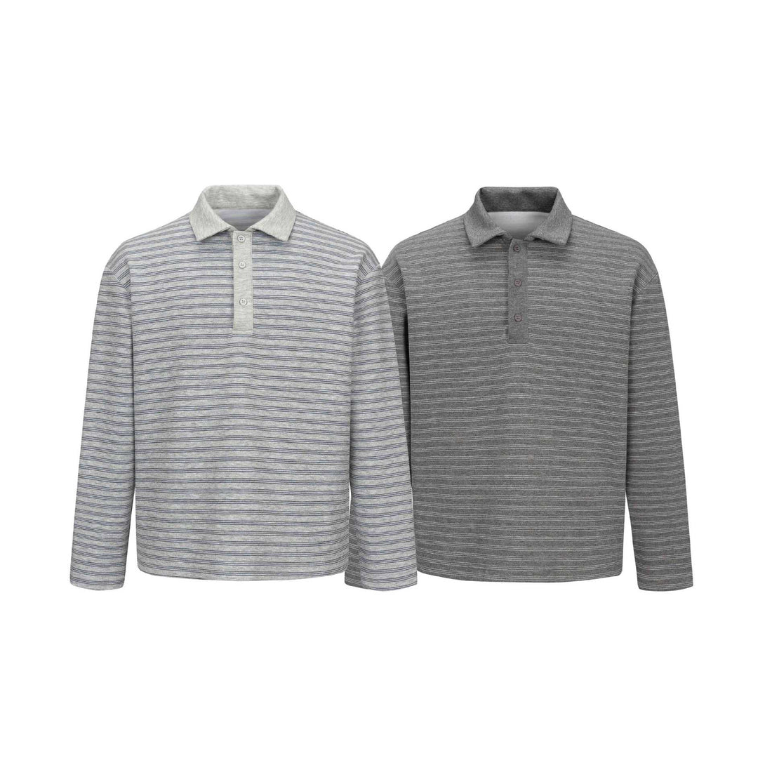 Herren Langarm-Polohemd im Relaxed‑Fit mit feinem Streifenstrick Echoarchiv