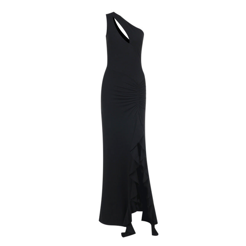 Damen Elegantes Maxikleid mit asymmetrischem Schnitt und Raffung Echo Archiv