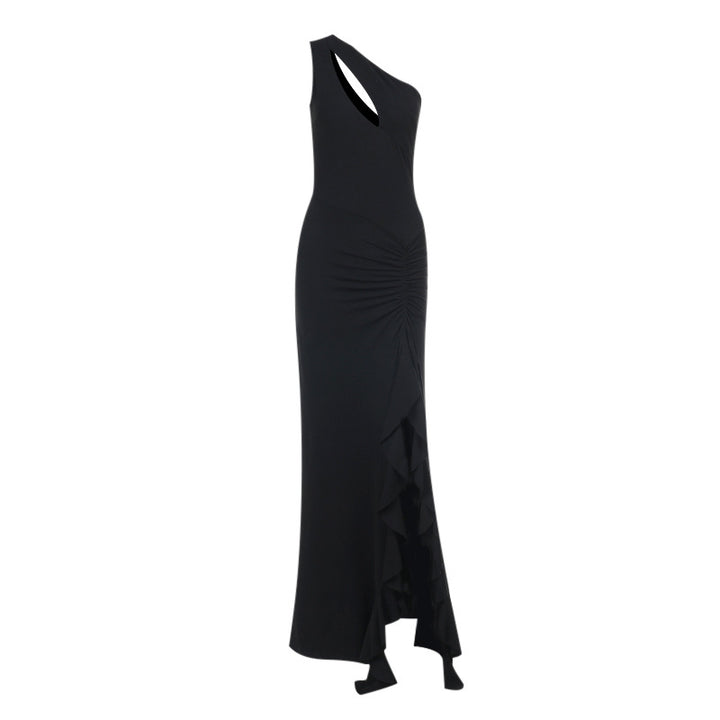 Damen Elegantes Maxikleid mit asymmetrischem Schnitt und Raffung Echo Archiv