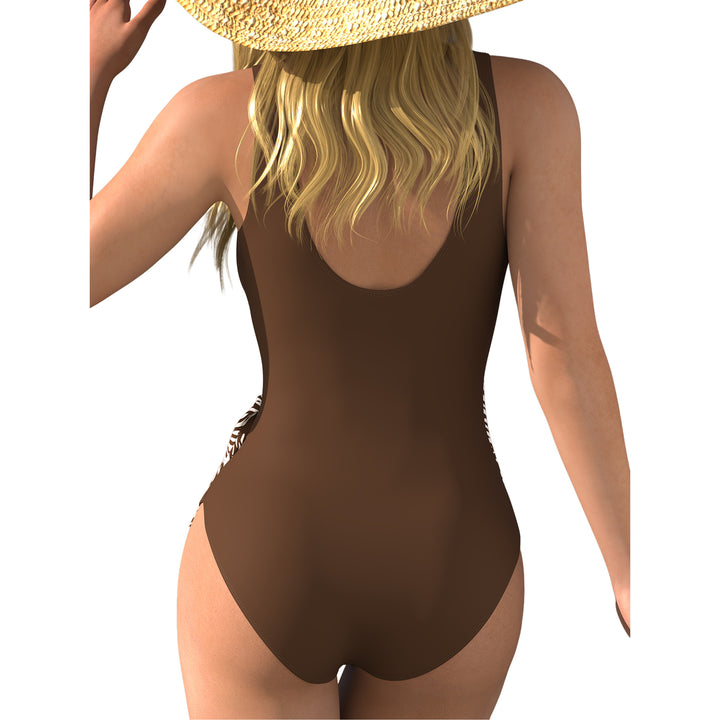 Damen Einteiliger Badeanzug mit Wickeldesign und Tiermotiv Echo Archiv