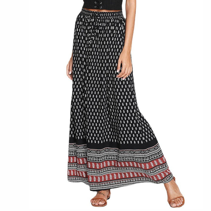 Damen nan Maxirock mit Elastikbund und Eingrifftaschen im Boho-Muster Echo Archiv