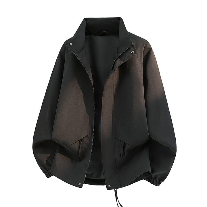 Damen Leichte Oversize‑Übergangsjacke ohne Kapuze mit Kordelzug, Pattentaschen & elastischen Bündchen Echoarchiv