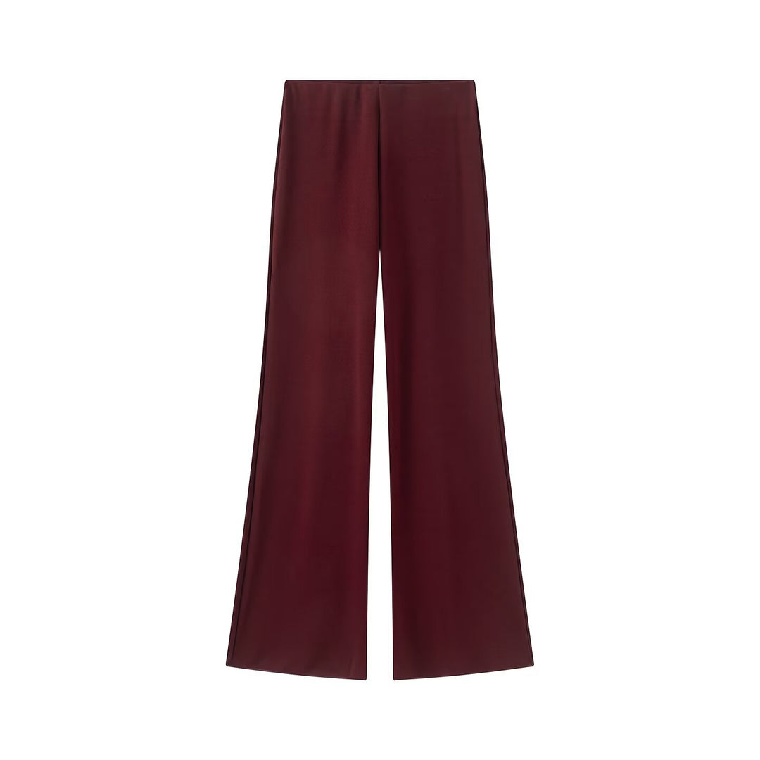 Damen Weite Satinhose mit hoher Taille und fließender Wide‑Leg‑Silhouette Echo Archiv