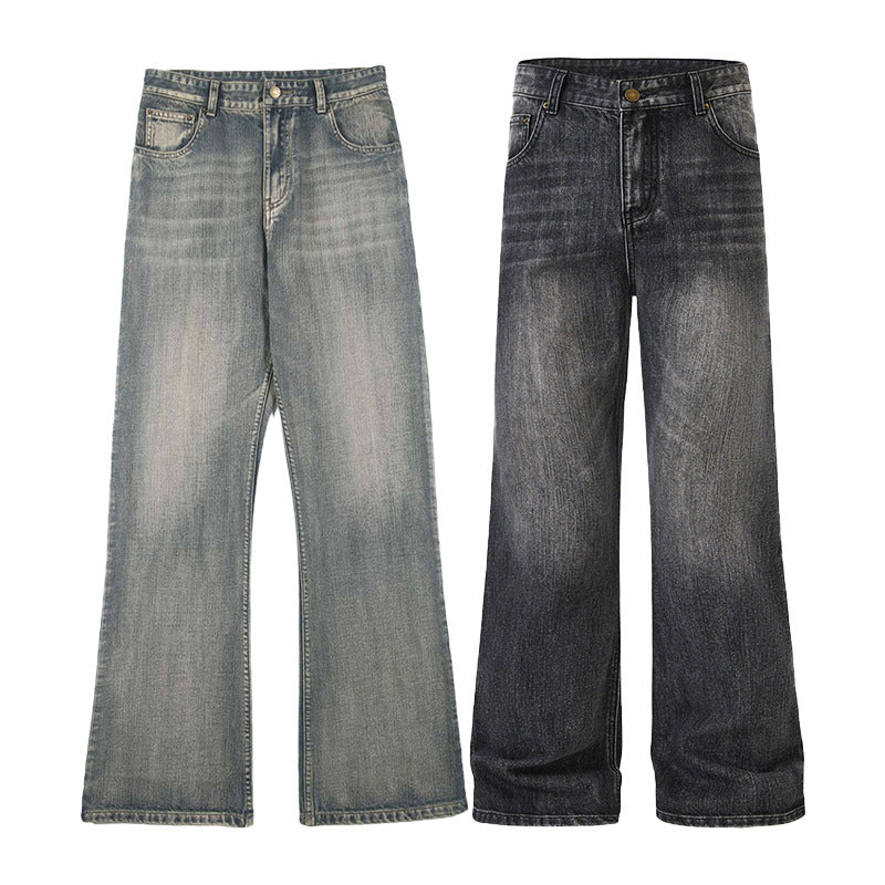 Herren Relaxed-Straight Denim-Jeans mit extra langem Saum und Vintage-Finish Echo Archiv