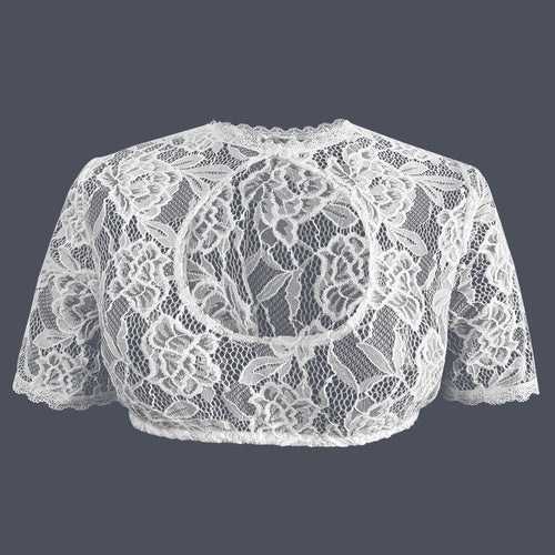 Damen nan Spitzenbolero mit hohem Kragen und kurzen Ärmeln Echo Archiv