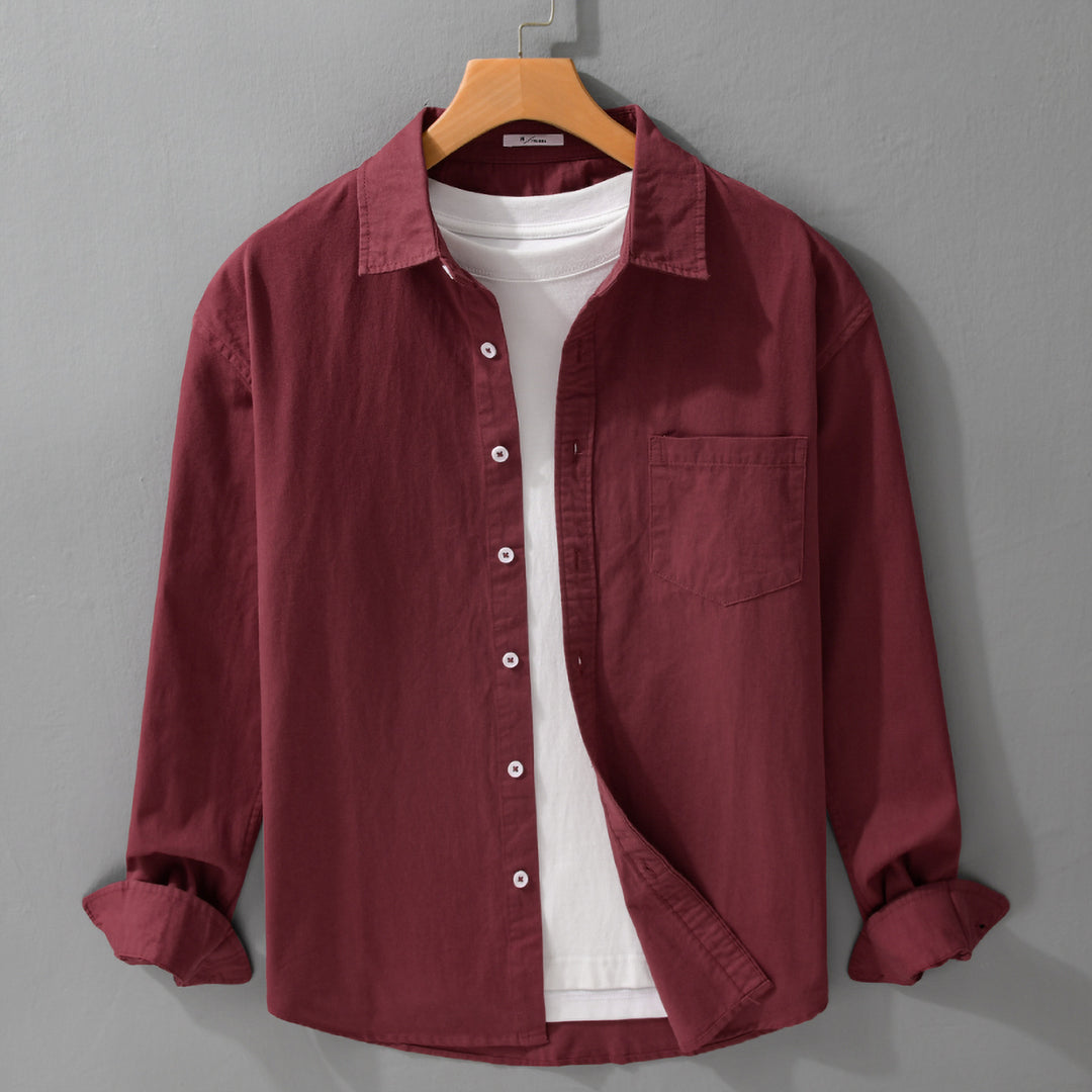 Herren Lässiges Layering-Hemd im Overshirt-Stil mit weichem Baumwollgriff und Brusttasche Echoarchiv