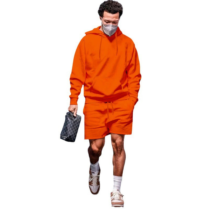Herren lässiges Hoodie- und Shorts-Set aus atmungsaktivem Material mit praktischen Taschen Echoarchiv