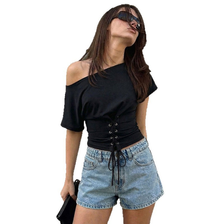 Damen Offshoulder Oberteil mit Schnürung Echo Archiv