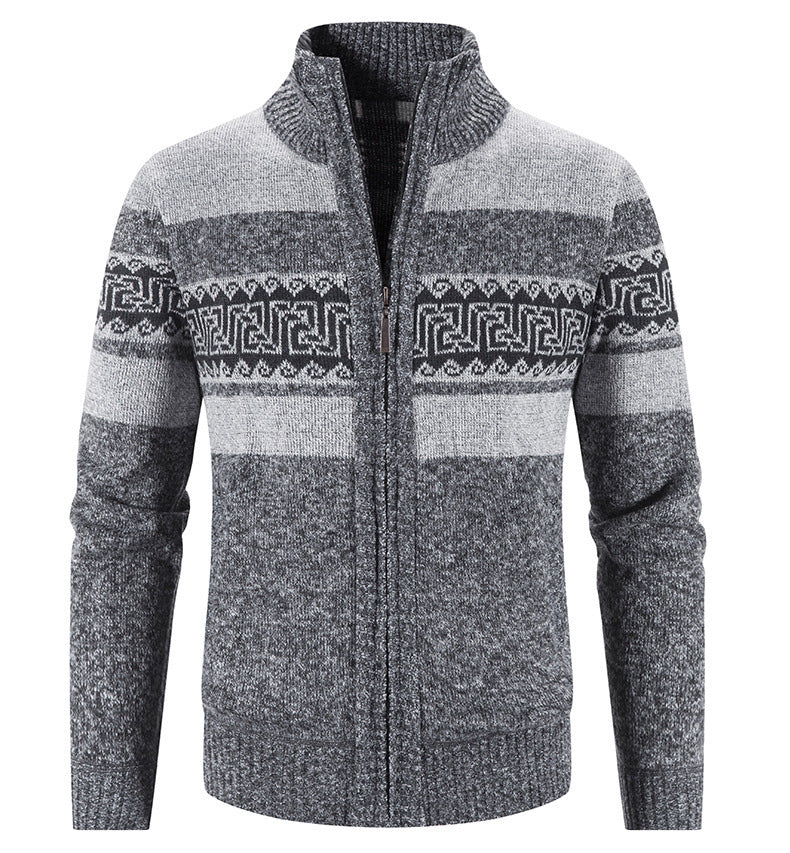 Herren gemütlicher Strickjacke mit Zip-Kragen Echoarchiv