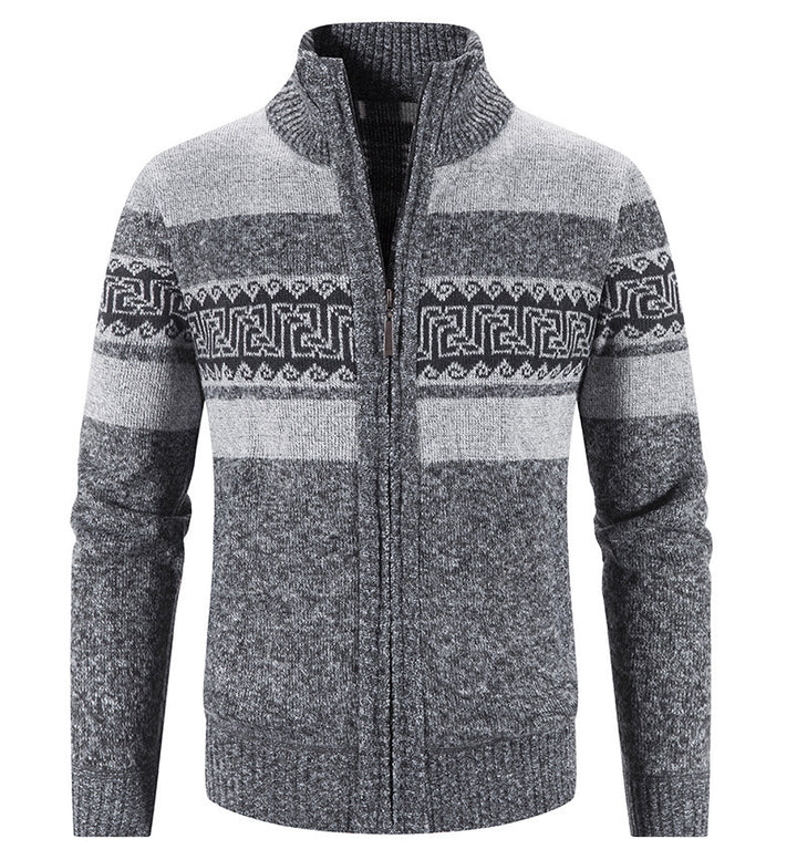 Herren gemütlicher Strickjacke mit Zip-Kragen Echoarchiv