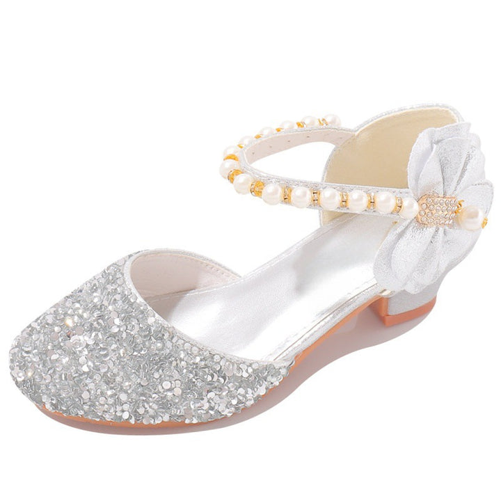 Damen Elegante und funkelnde Mittelabsatzschuhe mit Perlen- und Schleifendetails Echo Archiv