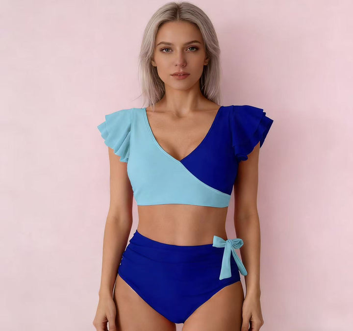 Damen Hochtailliertes Bikini-Set mit Rüschendetails Echo Archiv