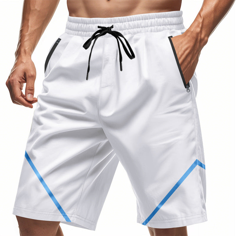 Herren nan atmungsaktive Trainingsshorts mit Reißverschlusstaschen und elastischem Tunnelzugbund Echo Archiv