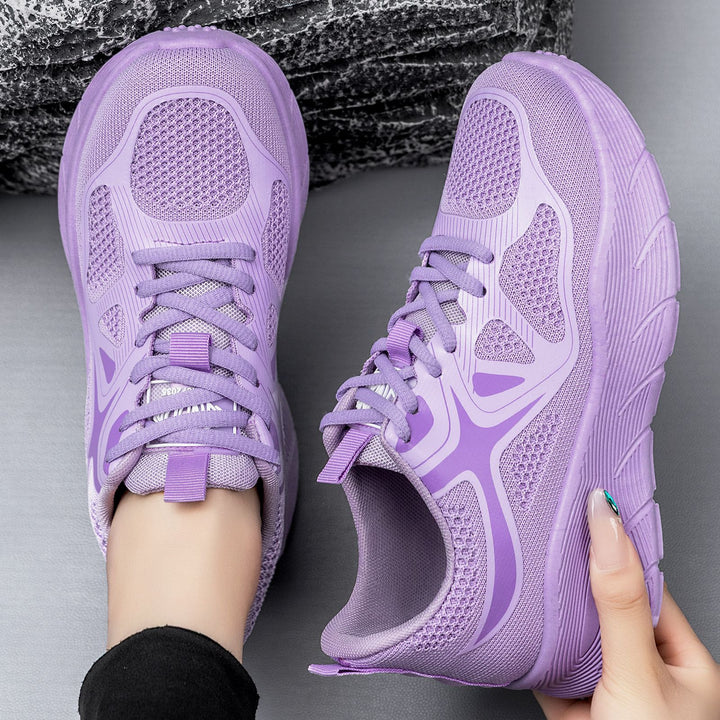Damen nan nahtloser Performance-Walking-Sneaker mit atmungsaktivem Strickoberteil, verstärkter Zehenkappe und extrahoher Dämpfungsplateausohle Echo Archiv