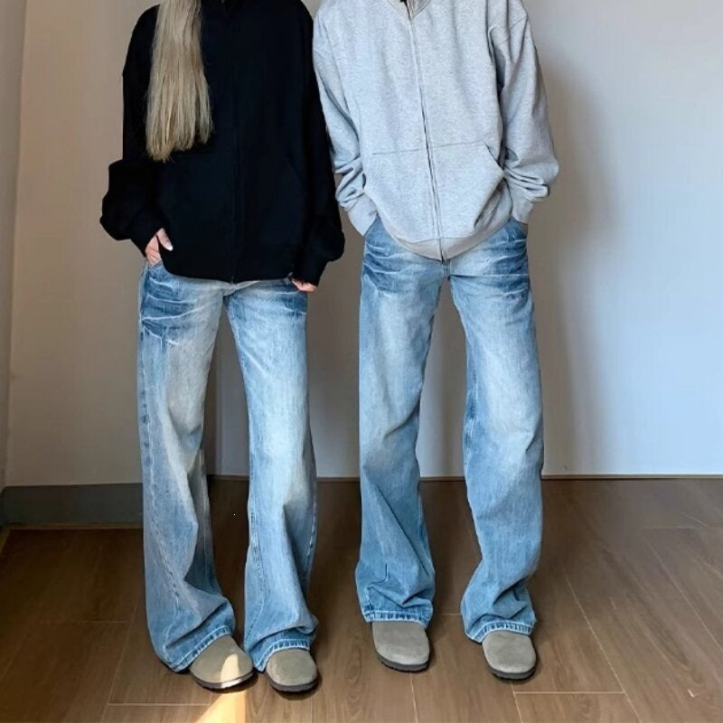 Damen Lässige Weitgeschnittene Jeans Echoarchiv