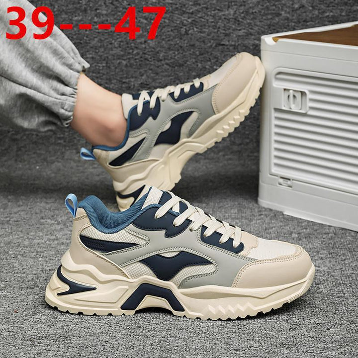 Herren Chunky Retro-Sneaker mit Wellen-Overlay und robuster Profilsohle Echoarchiv