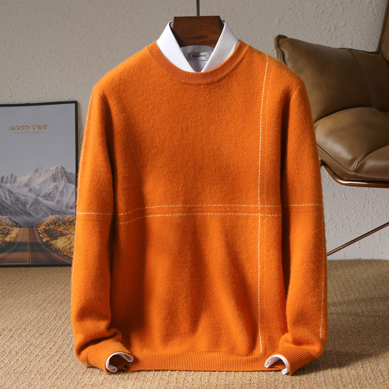 Herren eleganter und gemütlicher Strickpullover mit feiner Struktur Echoarchiv