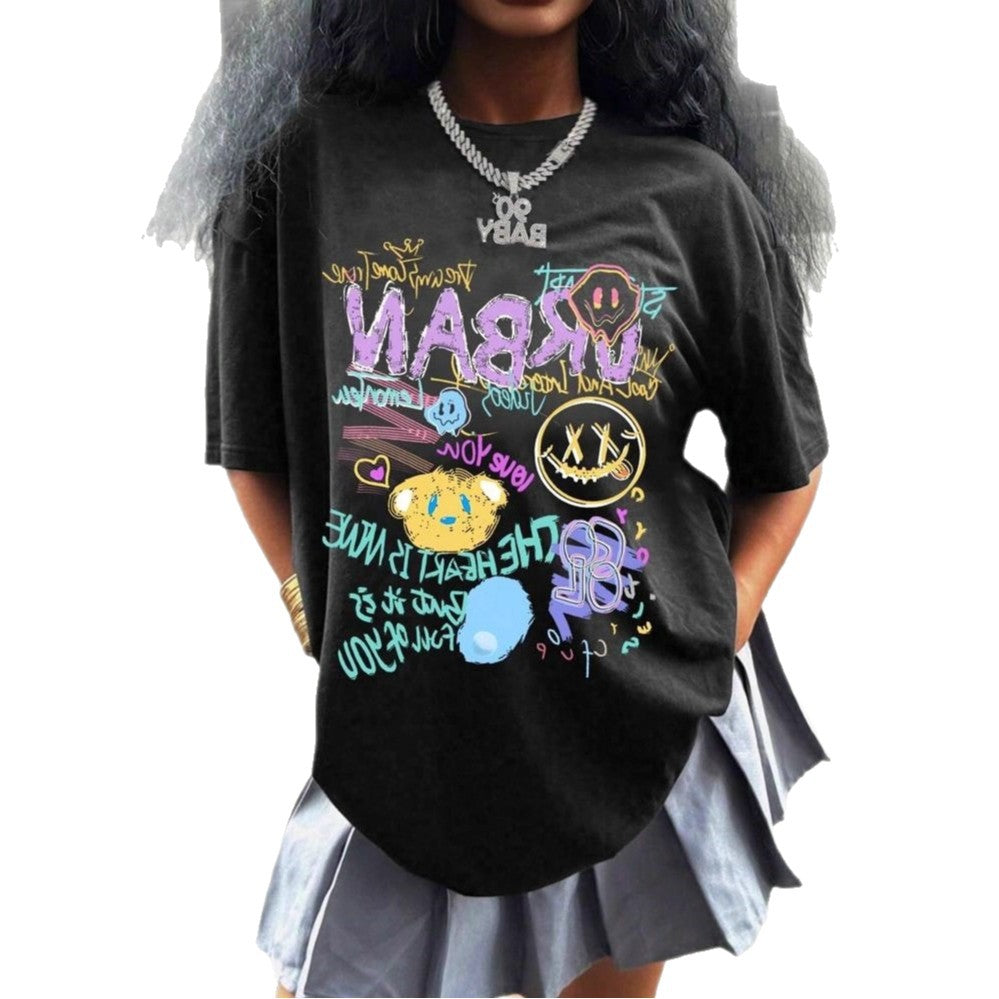 Damen oversized Grafik-T-Shirt mit urbanem Design Echo Archiv