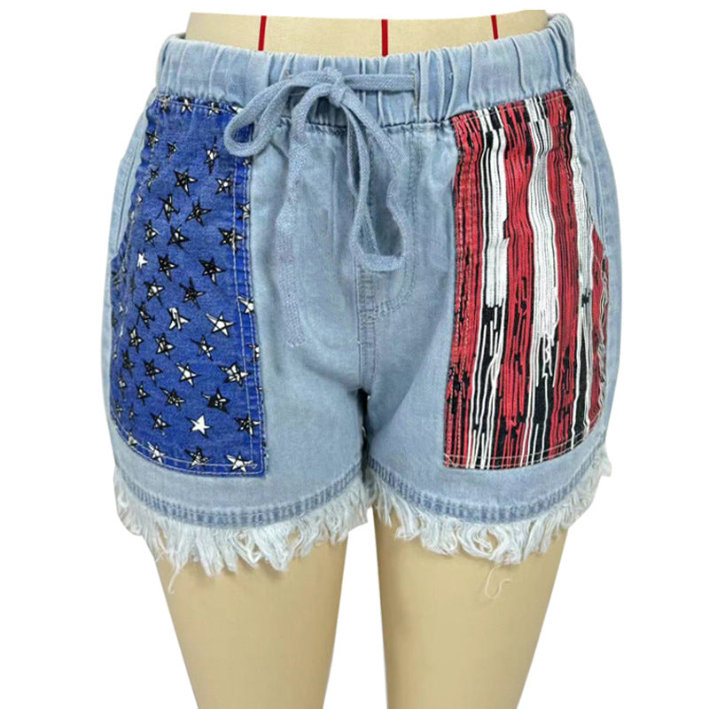 Damen Denim-Shorts mit kreativen Taschen Echo Archiv