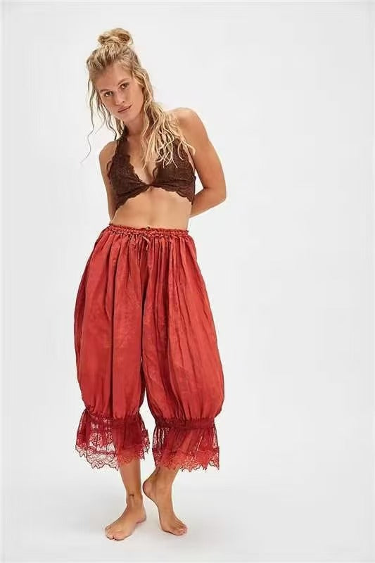 Damen Luftige und elegante Culotte mit Spitzenverzierung Echo Archiv