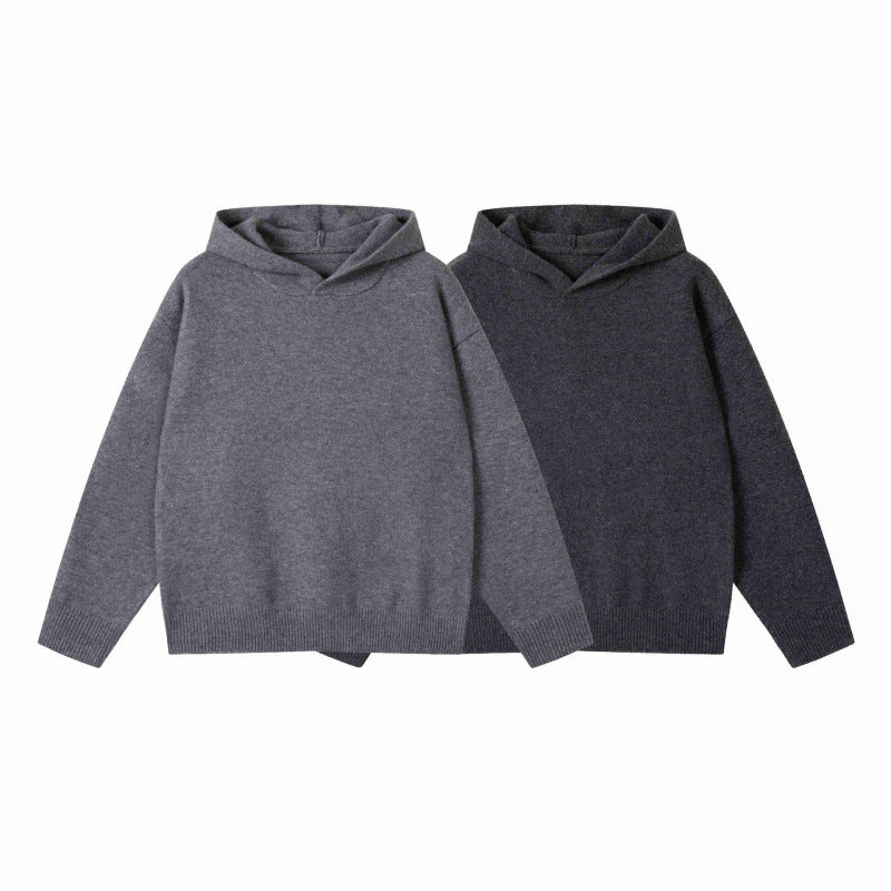 Unisex Oversize-Feinstrick-Kapuzenpullover mit Raglanärmeln und geripptem Saum Echo Archiv