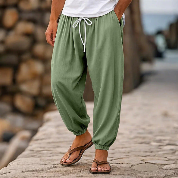 Herren luftige Freizeithose mit elastischem Bund und seitlichen Taschen Echoarchiv