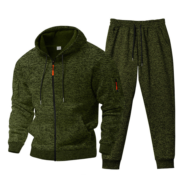 Herren sportliches Hoodie- und Jogginganzug-Set mit seitlichen Reißverschlusstaschen Echoarchiv