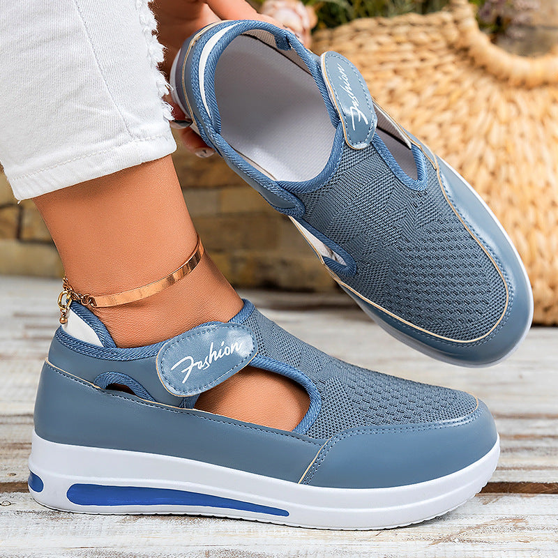 Damen nan ergonomischer Mary-Jane Schlupfsneaker aus 3D-Strick mit Klettverschluss und stoßdämpfender Plateau-Laufsohle Echo Archiv