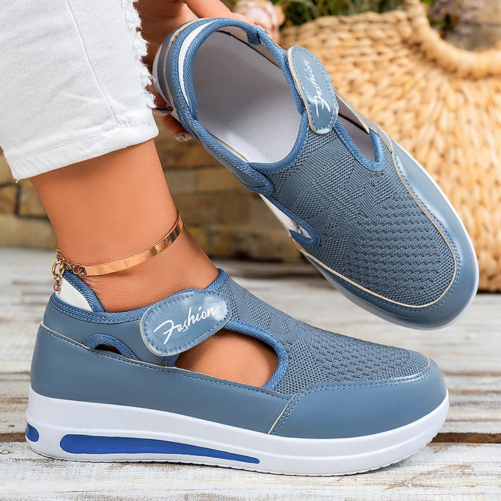 Damen nan ergonomischer Mary-Jane Schlupfsneaker aus 3D-Strick mit Klettverschluss und stoßdämpfender Plateau-Laufsohle Echo Archiv