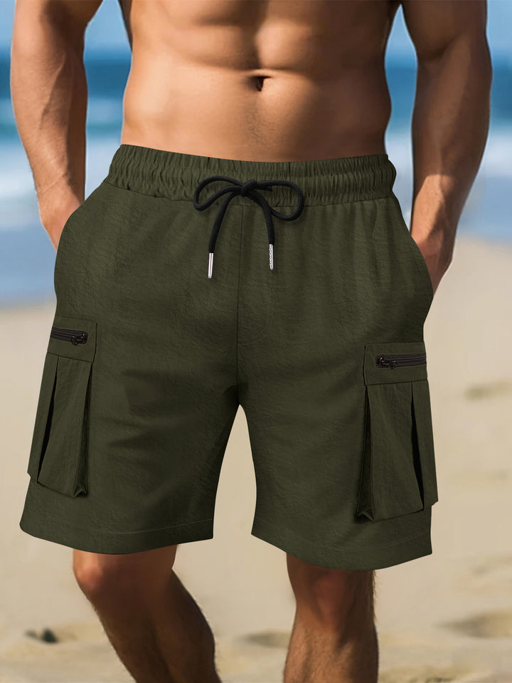 Herren Cargo-Shorts mit praktischen Reißverschlusstaschen und elastischem Bund Echoarchiv