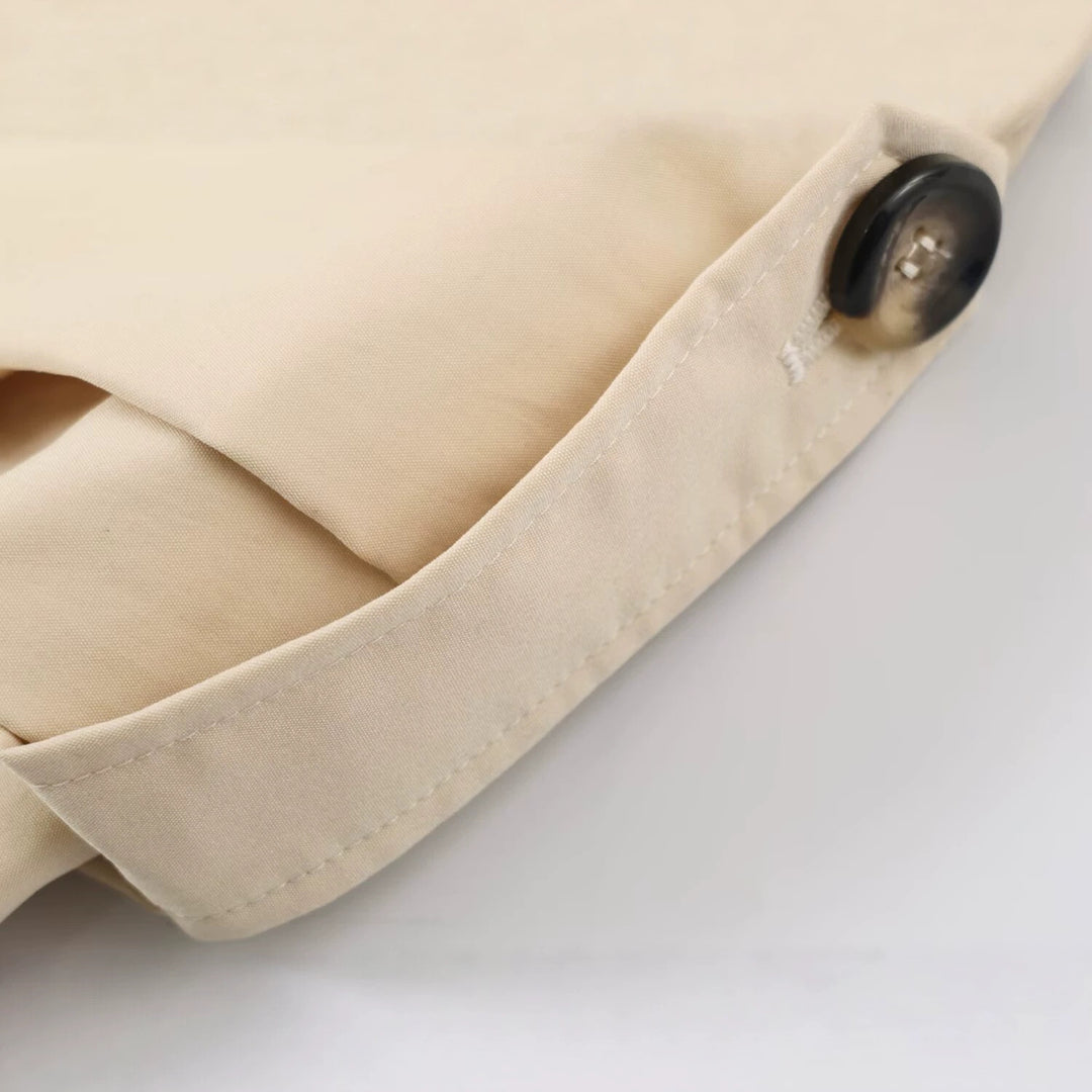 Damen Cropped-Trenchjacke im Blousonstil mit Stehkragen und doppelreihiger Knopfleiste Echoarchiv