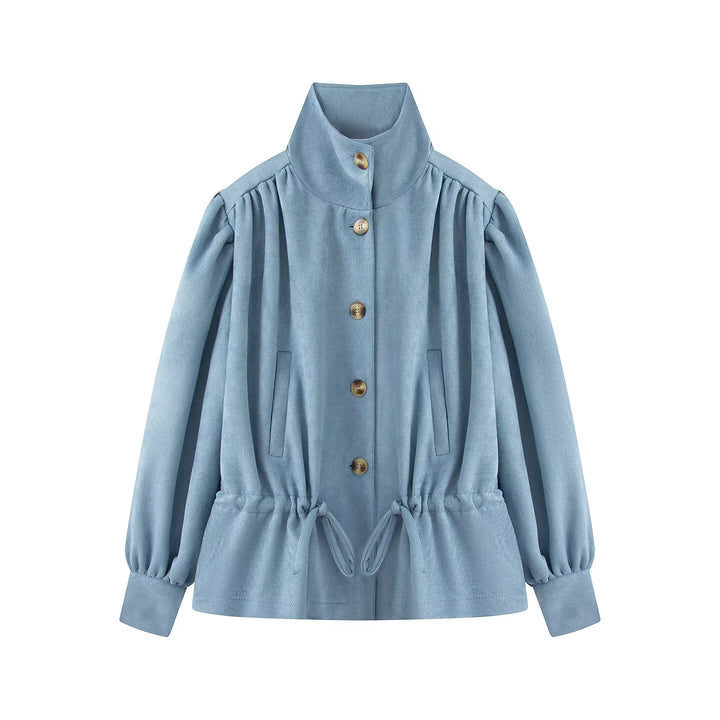 Damen Kurzjacke mit Stehkragen, Tunnelzug und Ballonärmeln Echo Archiv