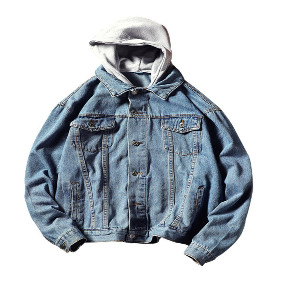 Herren Modische Denimjacke mit Kapuze Echoarchiv