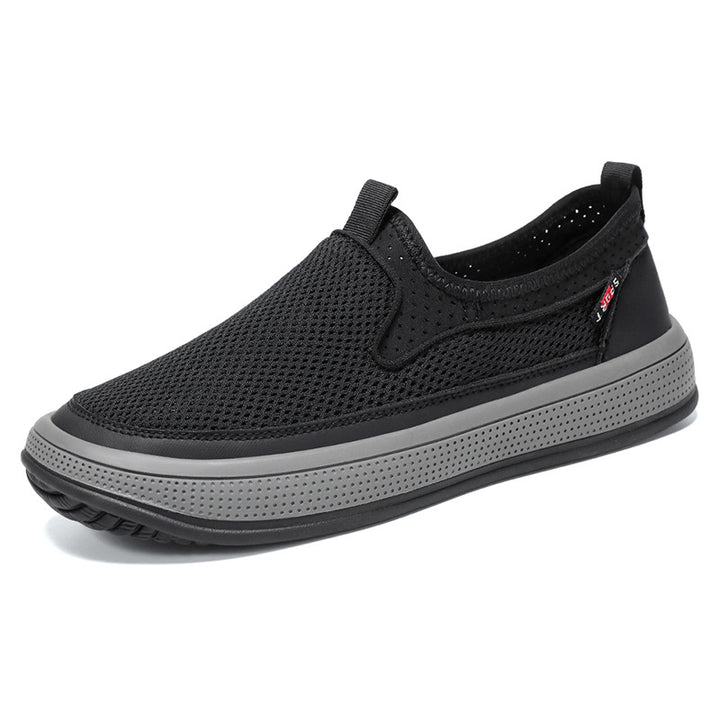 Herren nan atmungsaktiver Slip-On Mesh-Sneaker mit elastischem Einstieg und perforierter EVA-Plateausohle Echo Archiv